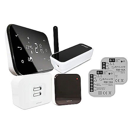 Termice - PACHET TERMOSTAT AMBIENTAL SALUS IT500, CONTROL PRIN INTERNET A 2 ZONE CU 2 POMPE DE CIRCULATIE