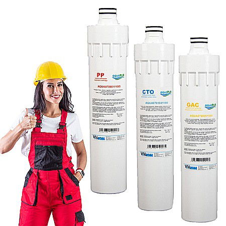 Pachete promotionale - Pachet rezerve cartuse quick-change pentru ultrafiltrare PUR4 Aquapur Valhoh Valrom recomandat pentru 3-6 luni fara membrana