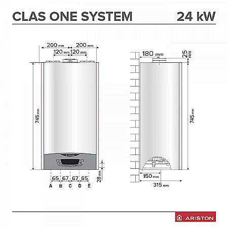 CENTRALA TERMICA PE GAZ ARISTON CLAS ONE SYSTEM 24 KW IN CONDENSATIE 3301031 [2]