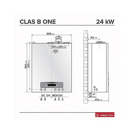 Centrala termica pe gaz in condensatie ARISTON CLAS B ONE WIFI 24 cu boiler 40 l [3]