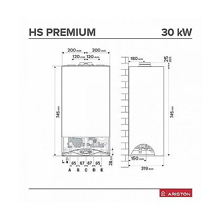 CENTRALA TERMICA PE GAZ ARISTON HS PREMIUM 30 KW EU2 IN CONDENSATIE KIT EVACUARE INCLUS 3301326 [3]