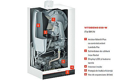 CENTRALA TERMICA PE GAZ IN CONDENSATIE VIESSMANN VITODENS 050-W 32KW WIFI KIT EVACUARE INCLUS [5]