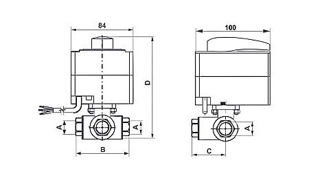 VANA DE ZONA CU 3 CAI 11/2 DN25 KVS=14.3M3/H REGULUS CU SERVOMOTOR DEVIERE L VZK R 325-230-1P-15L 19005 [1]