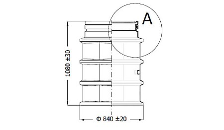 Camin apometru eco D.800 H=1080 cu capac 47710080012 Waterkit Valrom [1]