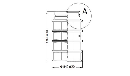Camin apometru eco D.800 H=1360 cu capac 47710080016 Waterkit Valrom [1]