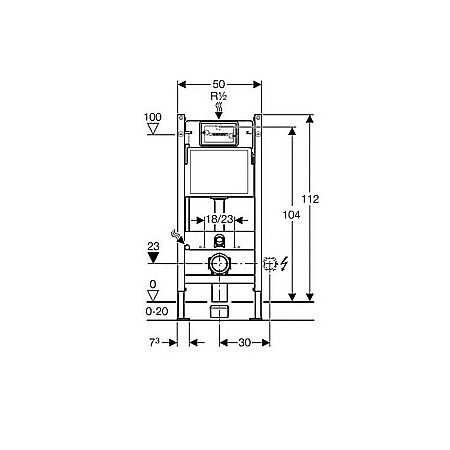 REZERVOR WC INGROPAT DUOFIX DELTA UP100 SET FIXARE CLAPETA DELTA 20 ALB GEBERIT [2]