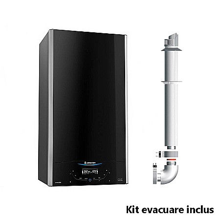 Termice - CENTRALA TERMICA PE GAZ ARISTON ALTEAS ONE+ NET 24 KW SENSYS HD NEGRU IN CONDENSATIE KIT EVACUARE INCLUS 3301771