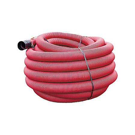 Teava corugata si fitinguri pentru canalizare - Tub flexibil corugat riflat 40 rosu copex colac 50M TEHN-TR40