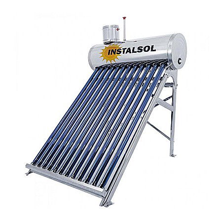 PANOU SOLAR NEPRESURIZAT INSTALSOL 15 TUBURI VIDATE CU BOILER 150 L, SUPORT FIXARE SI REZERVOR FLOTOR [1]