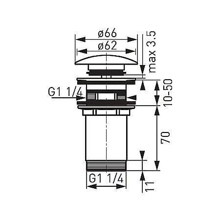 VENTIL LAVOAR CLICK CLACK CU PREAPLIN ROTONDO NEGRU S285-BL-B FERRO [1]