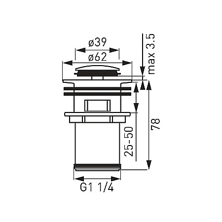 VENTIL CLICK CLACK 11/4 CU PREAPLIN CROMAT FERRO [1]