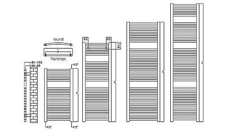 RADIATOR DE BAIE DREPT RADOX SCALA N 500X800 [3]
