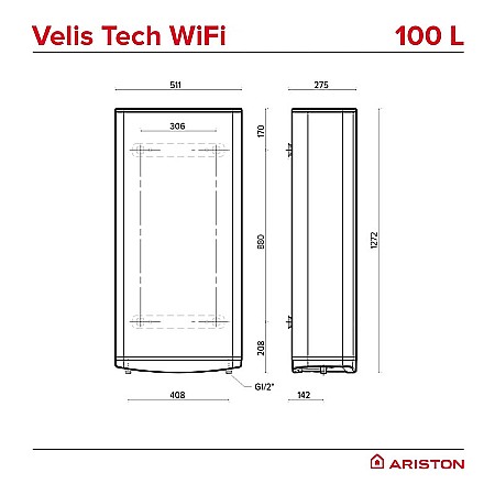 BOILER ELECTRIC ARISTON VELIS TECH WIFI 100L 3100913 [6]
