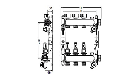 DISTRIBUITOR INCALZIRE PARDOSEALA OTEL FILET INTERIOR 1" 2 CAI TECE 77310002 [1]