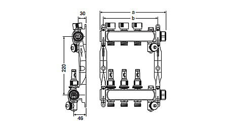 DISTRIBUITOR INCALZIRE PARDOSEALA OTEL FILET INTERIOR 1" 7 CAI TECE 77310007 [1]