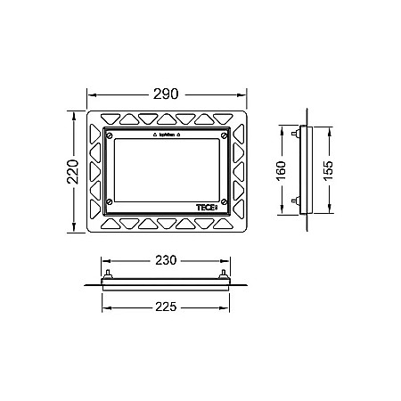 RAMA NEAGRA PENTRU CLAPETA TECE LOOP STICLA SI TECE SQUARE 9240647 [1]