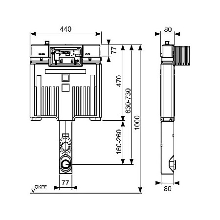 REZERVOR WC INCASTRAT 44X107CM TECE BOX OCTA II 9370500 [1]