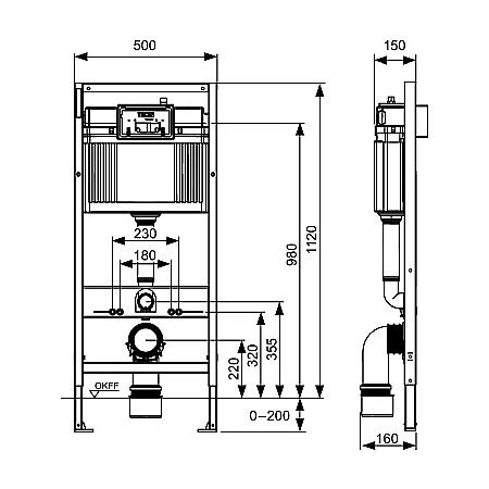 REZERVOR WC INCASTRAT 50X112CM PLACA ACTIONARE SI IZOLATIE INCLUSE TECEBASE 9400406 [1]