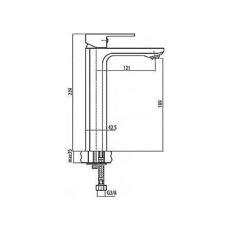 BATERIE LAVOAR STATIVA MONOCOMANDA CROMAT LOFT VALVEX 2454920 [1]