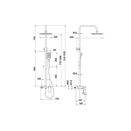 SET DUS CU BATERIE MONOCOMANDA NEGRU MAT LOFT VALVEX  2456330 [1]