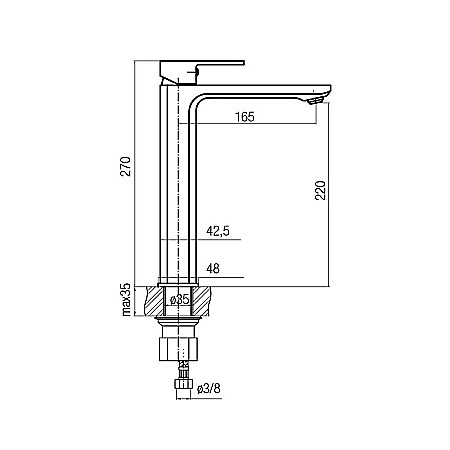 BATERIE LAVOAR INALTA NEGRU MAT LOFT VALVEX 2455910 [1]