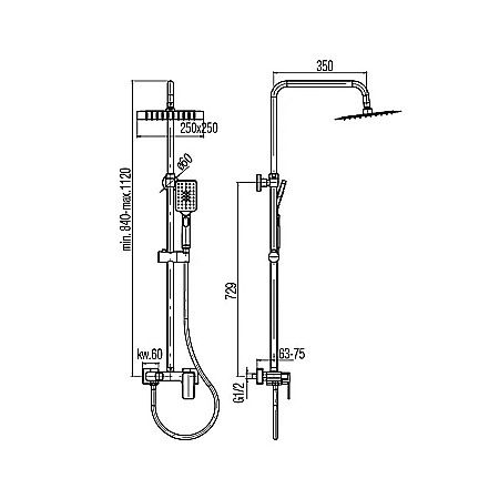 SET DUS CU BATERIE MONOCOMANDA NEGRU MAT LOFT VALVEX 2455750 [1]