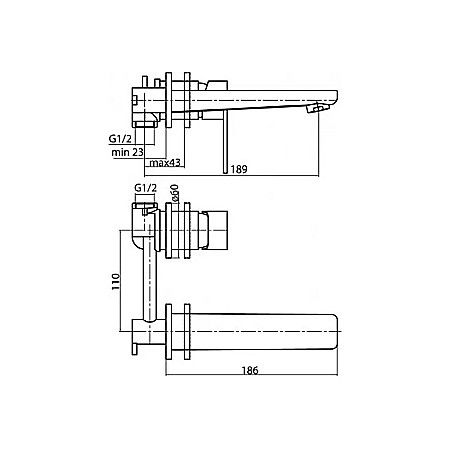 BATERIE INCASTRATA LAVOAR NEGRU MAT LOFT VALVEX 2455980 [1]