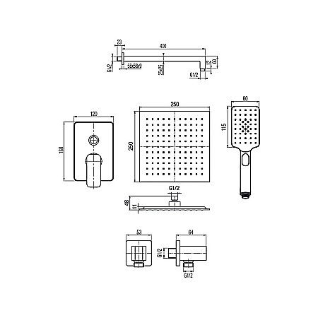 PACHET BATERIE CADA DUS INCASTRATA SI ACCESORII NEGRU CARRE VALVEX 2448850 [1]