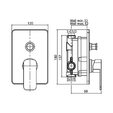 BATERIE INCASTRATA CADA DUS CROM LOFT VALVEX 2454980 [1]