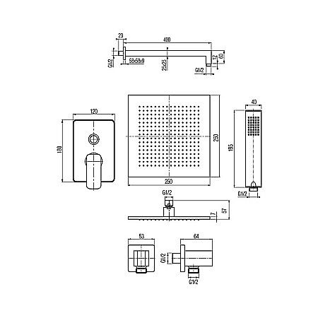 PACHET BATERIE CADA DUS + ACCESORII INCASTRATA AURIU CARRE VALVEX 2455790 [1]
