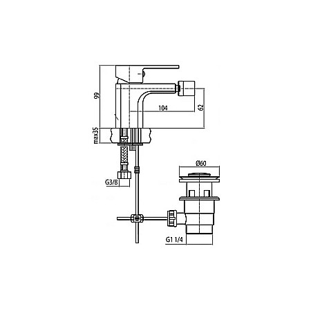 BATERIE BIDEU CU VENTIL AURIU LOFT VALVEX 2455880 [1]