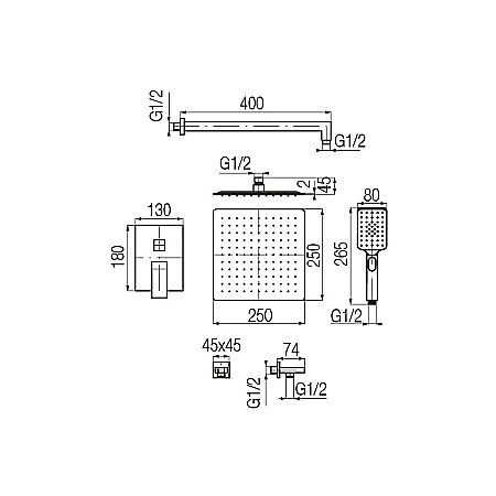 SET DUS PARA + FURTUN + SUPORT PARA INCASTRAT NEGRU MAT ARS VALVEX 2420260 [1]