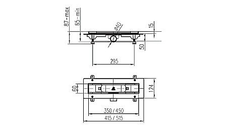 RIGOLA DUS LIV 450MM GRILA INOX ROUND RAMA INOX 674747 [1]