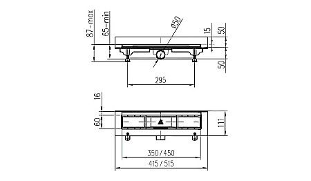 RIGOLA DUS LIV 650MM GRILA INOX ROUND RAMA INOX 674753 [1]