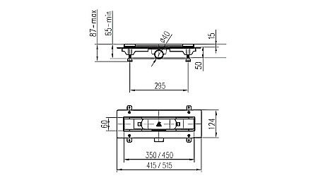 RIGOLA DUS LIV 450MM GRILA INOX VIBE RAMA INOX 674746 [1]