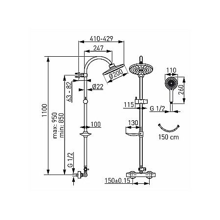 SET DUS CU BATERIE TERMOSTATATA FERRO TRINITY NP71-TRM7U CROM [1]