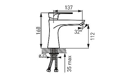 BATERIE LAVOAR FERRO BSV2 STATIVA CU VENTIL SAVIO CROM [1]