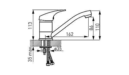 BATERIE LAVOAR FERRO BCM2A STATIVA CU PIPA MOBILA COMBO CROM [1]