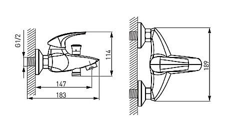 BATERIE CADA DUS FERRO 57020/1.0 PERETE METALIA 57 CROM [1]