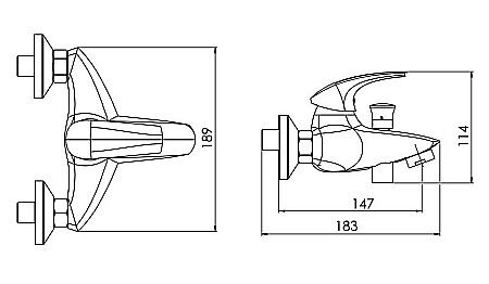 BATERIE CADA DUS FERRO 57020/1.1 PERETE METALIA 57 ALBA CROM [1]