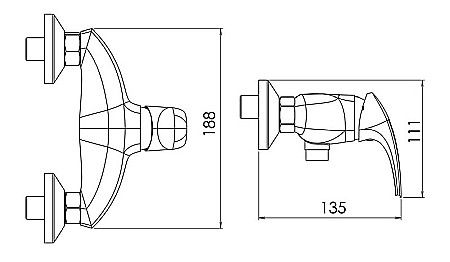 BATERIE DUS FERRO 57060/1.1 PERETE METALIA 57 ALBA CROM FARA ACCESORII [1]