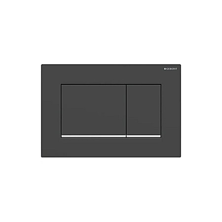 Obiecte Sanitare - CLAPETA DE ACTIONARE GEBERIT CU DUBLA ACTIONARE SIGMA30 NEGRU MAT/CROM LUCIOS