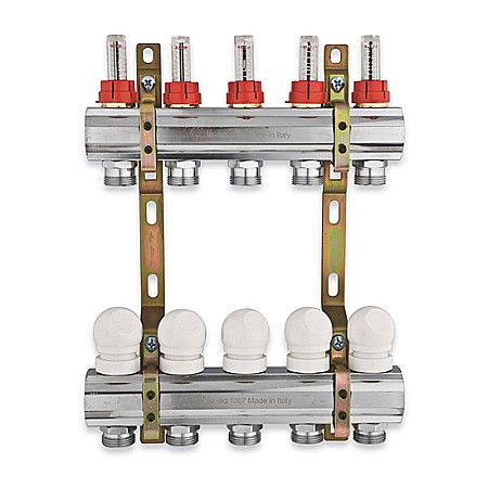 Incalzire in pardoseala - DISTRIBUITOR+COLECTOR 1-3/4 8 CAI CU DEBITMETRE TESA (220TT-06-08)