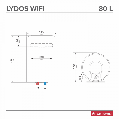 Boiler electric Ariston LYDOS WIFI 80 V, 1800 W, 80 litri [3]