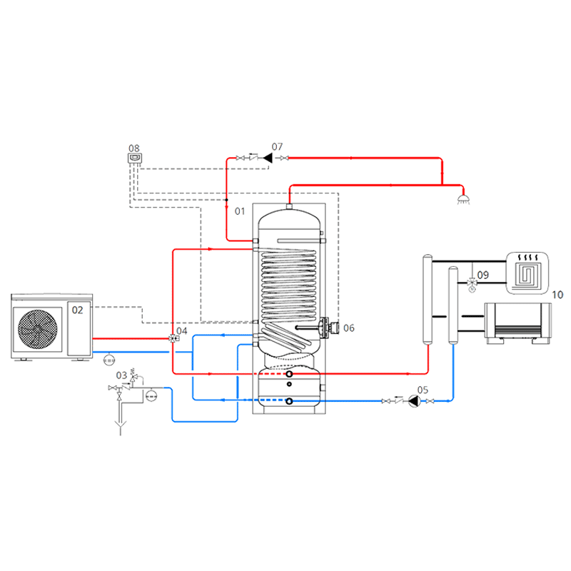 Boiler si acumulator CORDIVARI BOLLY 1 HY XL 250 pentru pompe de caldura [1]