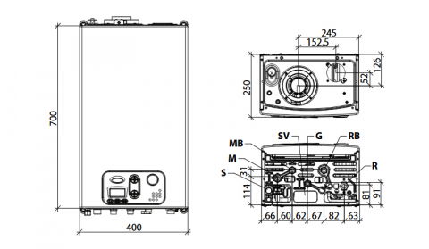 CENTRALA TERMICA IN CONDENSARE DOAR INCALZIRE FONDITAL ANTEA KRB 28 KIT EVACUARE INCLUS [5]