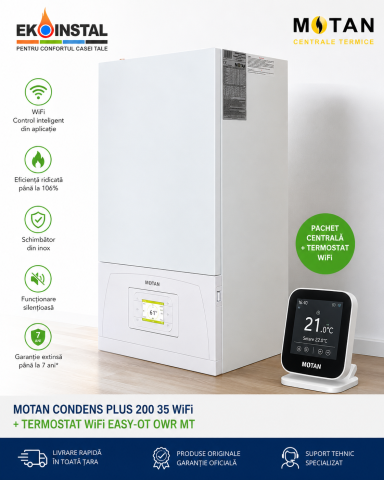 Centrale termice gaz - Centrala termica Motan Condens Plus 200 35 kW WiFi cu termostat inteligent
