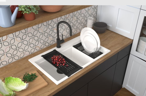 Chiuveta granit SanDonna Magdalena Bej / Nisip, 760x480x210 mm - imagine oficiala 1 [2]