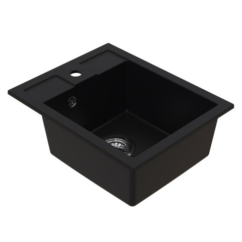 Chiuvete Bucatarie - Chiuveta granit Ulgranit ULG 400 Negru, 400x500x182 mm - imagine oficiala 1