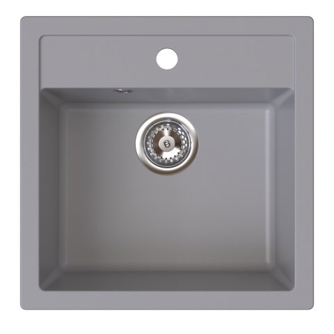 Chiuvete Bucatarie - Chiuveta granit Ulgranit ULG 480 Gri, 480x480x190 mm - imagine oficiala 1